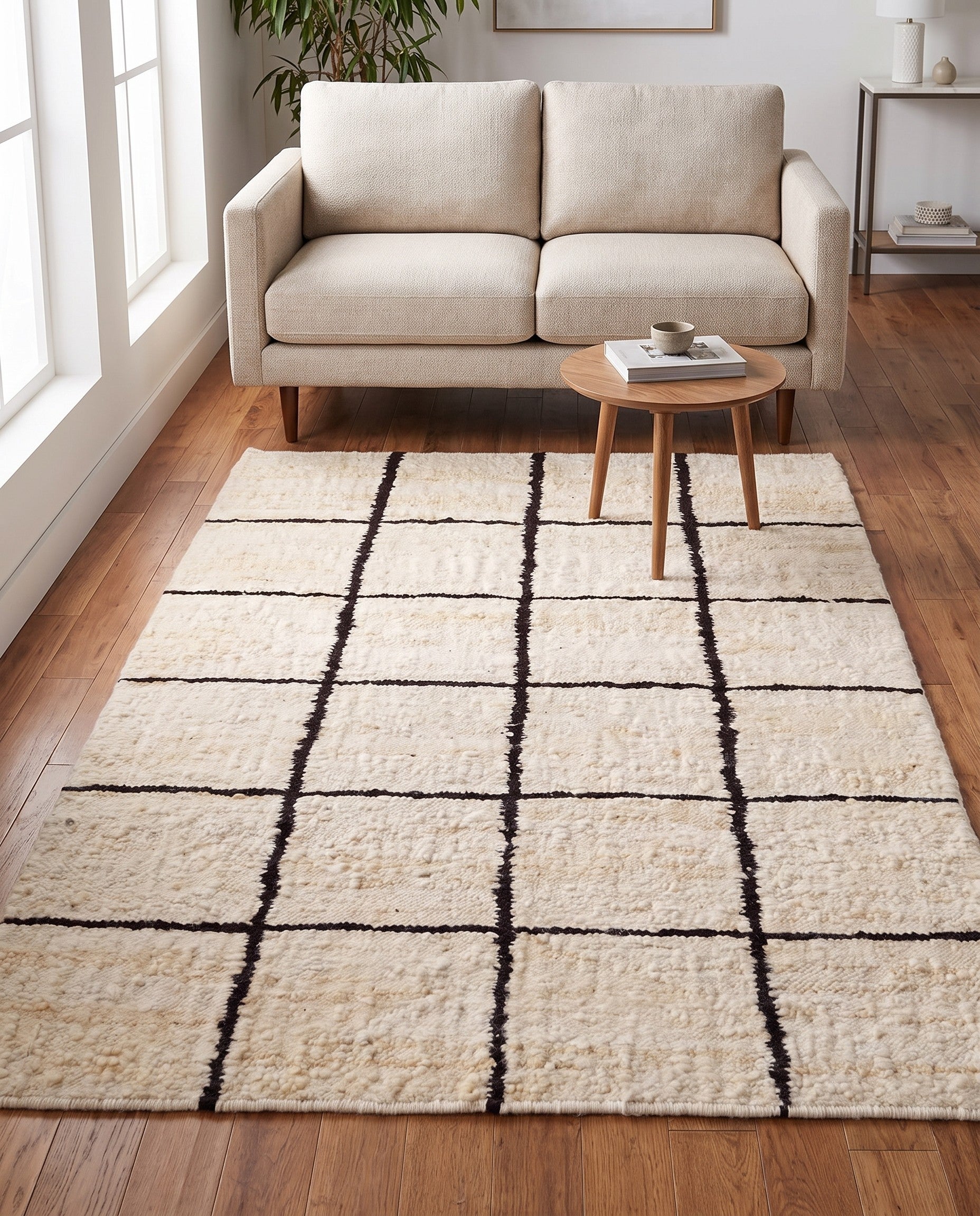 4' 1 x 5' 11 Hand Knotted Moroccan Wool Rug