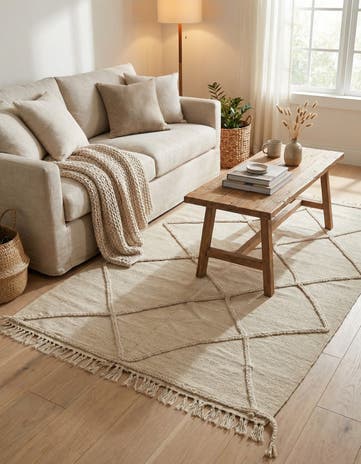 3' 5 x 4' 9 Hand Knotted Moroccan Wool Rug