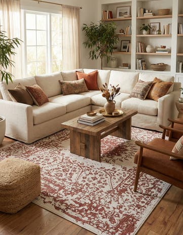9' x 12' Easy-Clean Traditional Indoor / Outdoor Rug