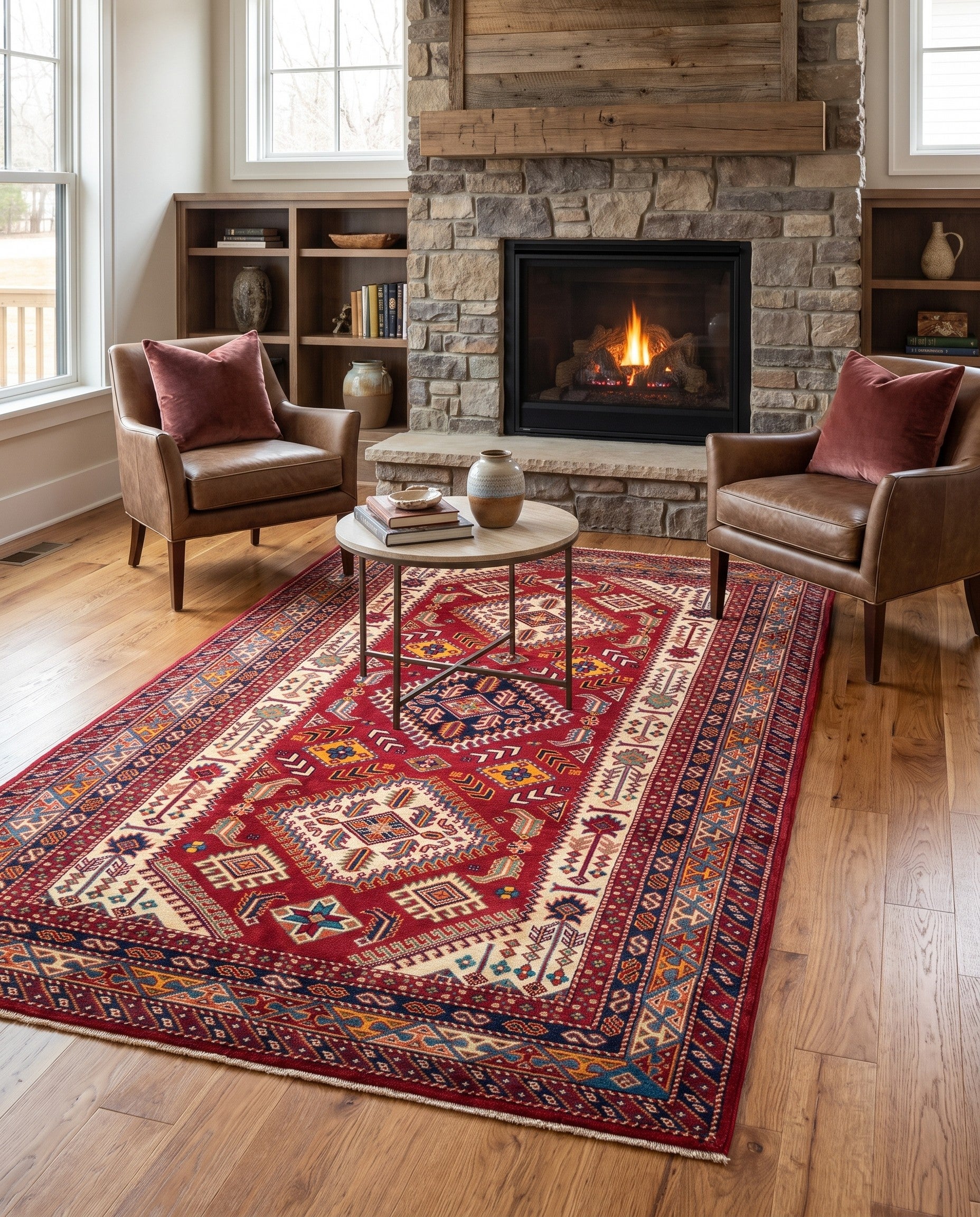 4' 4 x 6' 6 Hand Knotted Shirvan Rug