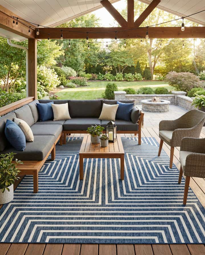 10' x 14' Easy-Clean Modern Indoor / Outdoor Rug