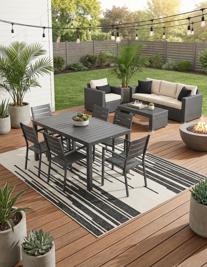 9' x 12' Easy-Clean Modern Indoor / Outdoor...