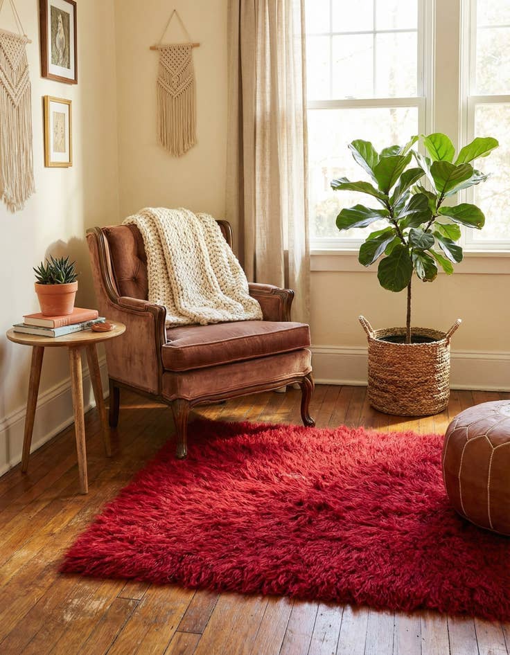 Detail image of 2' x 3' 8  Hand Knotted Moroccan Wool Rug