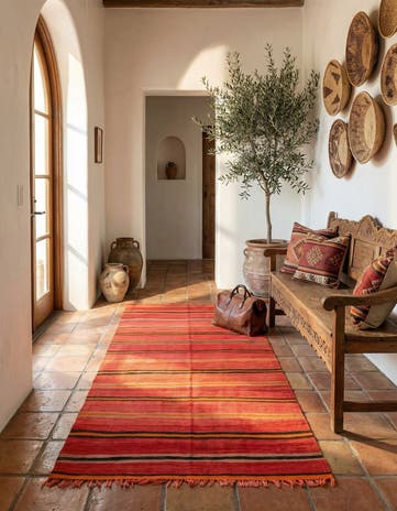 5' 3 x 10' 6 Hand Knotted Moroccan Wool Runner Rug