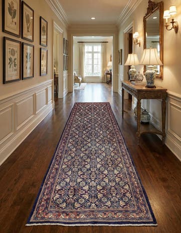 4' 1 x 10' 1 Hand Knotted Farahan Persian Wool Runner Rug