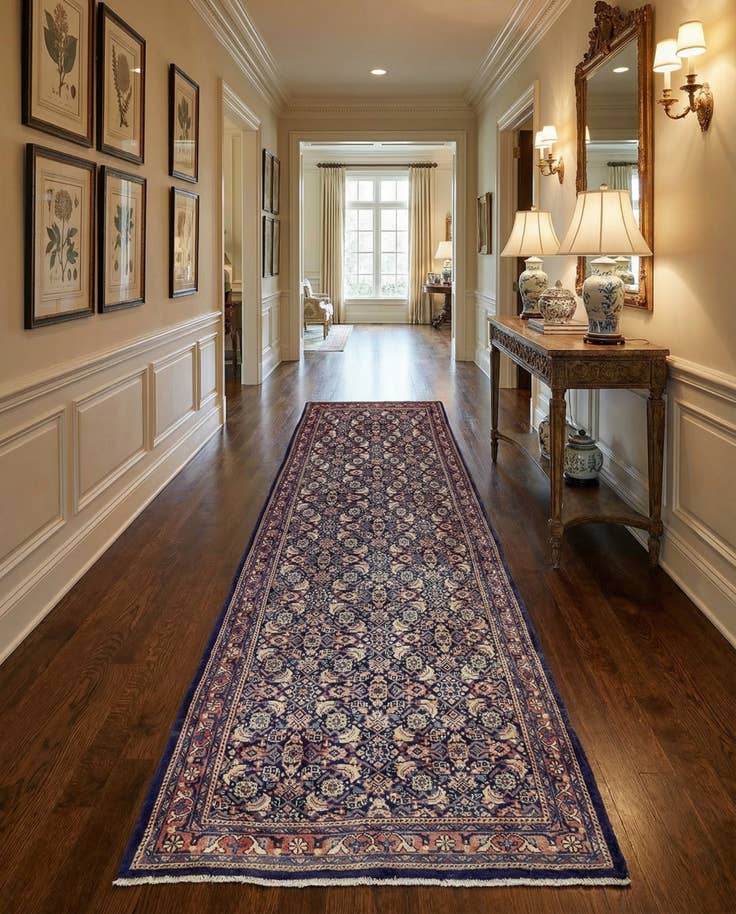 Detail image of 4' 1 x 10' 1 Hand Knotted Farahan Persian Wool Runner Rug