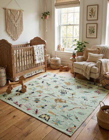 8' 2 x 8' 10 Hand Woven Kilim Suzani Wool Square Rug