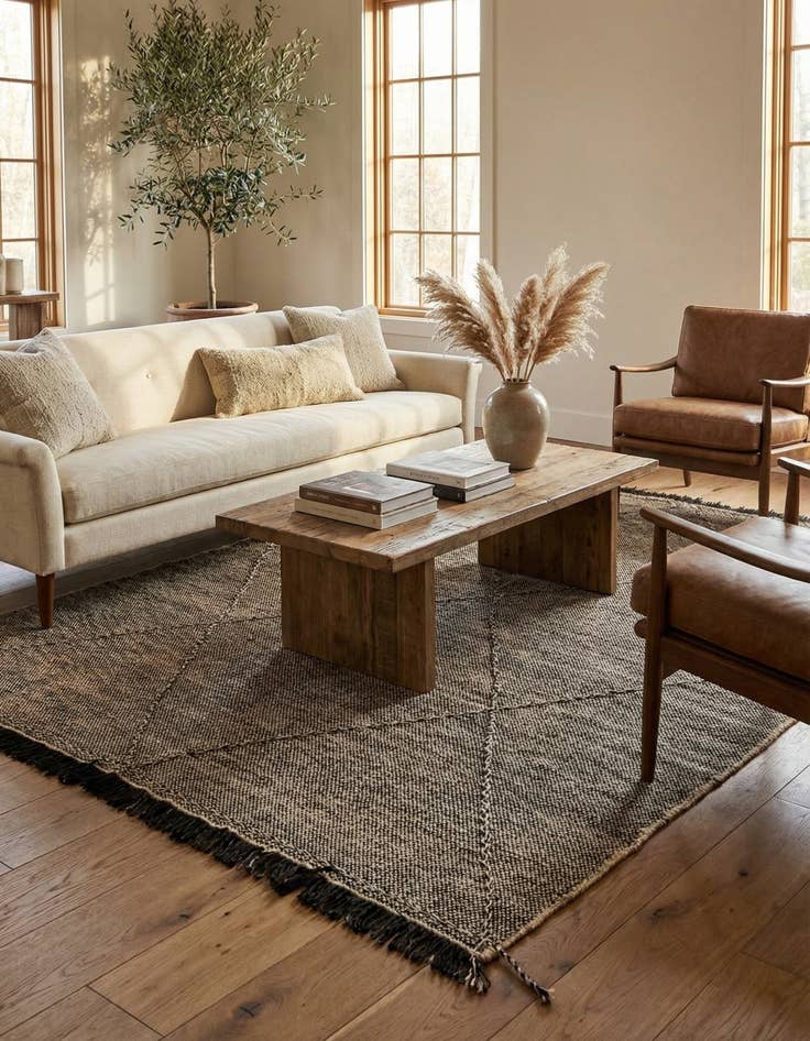 Detail image of 5' 10 x 7' 7  Hand Knotted Moroccan Wool Rug