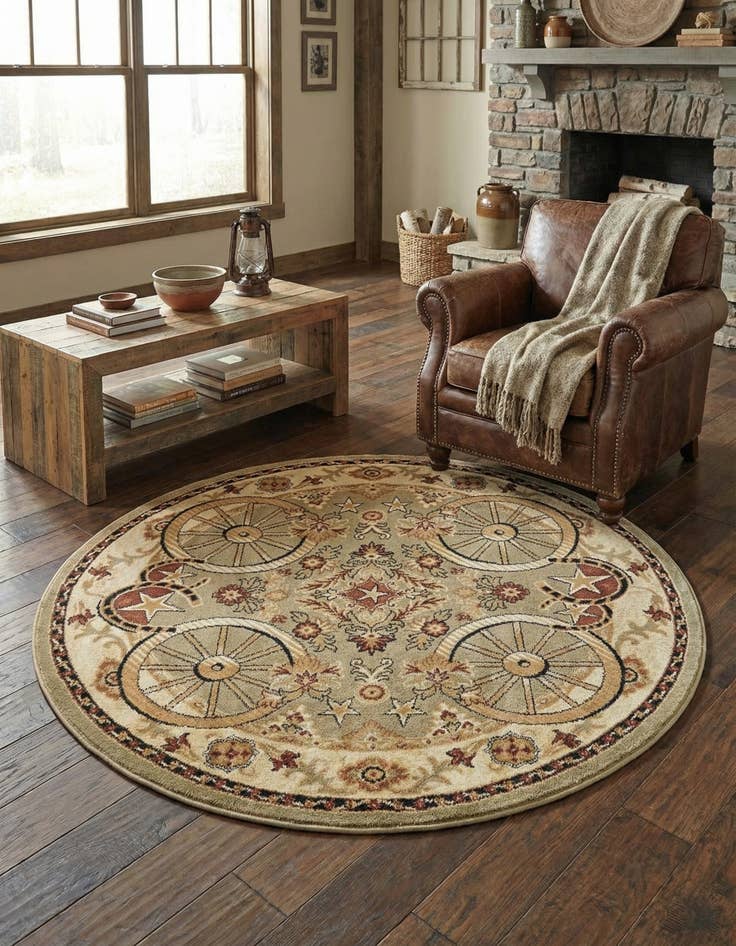 Detail image of  5' 3 x 5' 3 Pioneer Round Rug