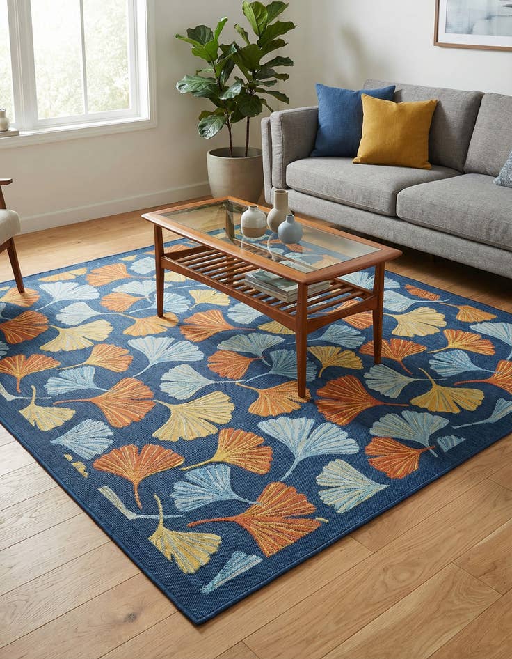 Detail image of 7' 10 x 7' 10  Washable Belize Indoor / Outdoor Square Rug