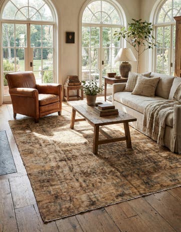 5' 6 x 7' 6 Hand Knotted Ultra Vintage Persian Wool Rug