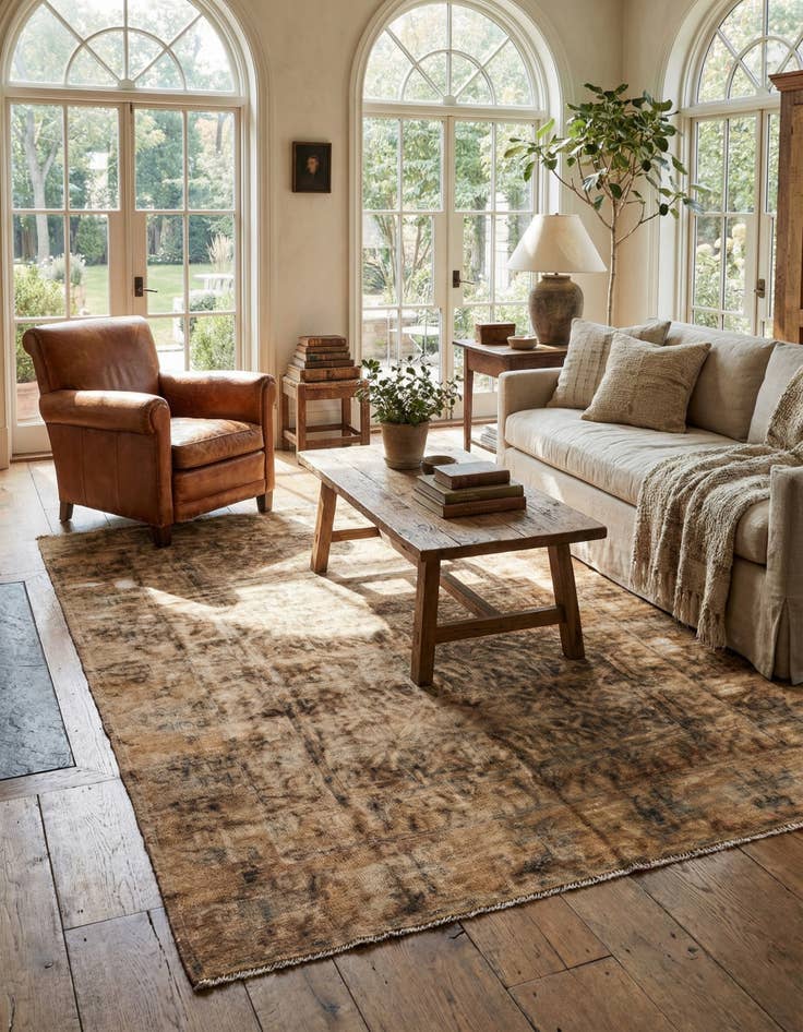 Detail image of 5' 6 x 7' 6  Hand Knotted Ultra Vintage Persian Wool Rug