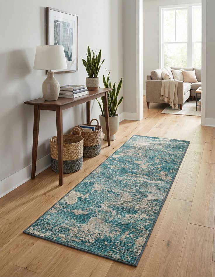 Detail image of  2' x 6'  Washable Modern Indoor / Outdoor Runner Rug