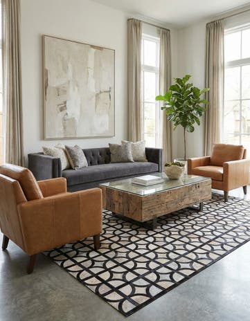 5' 3 x 7' 7 Cowhide Rug