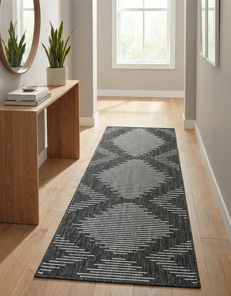 Detail image of 2' x 6'  Washable Modern Indoor / Outdoor Runner Rug