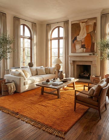 6' 9 x 9' 8 Hand Knotted Moroccan Wool Rug