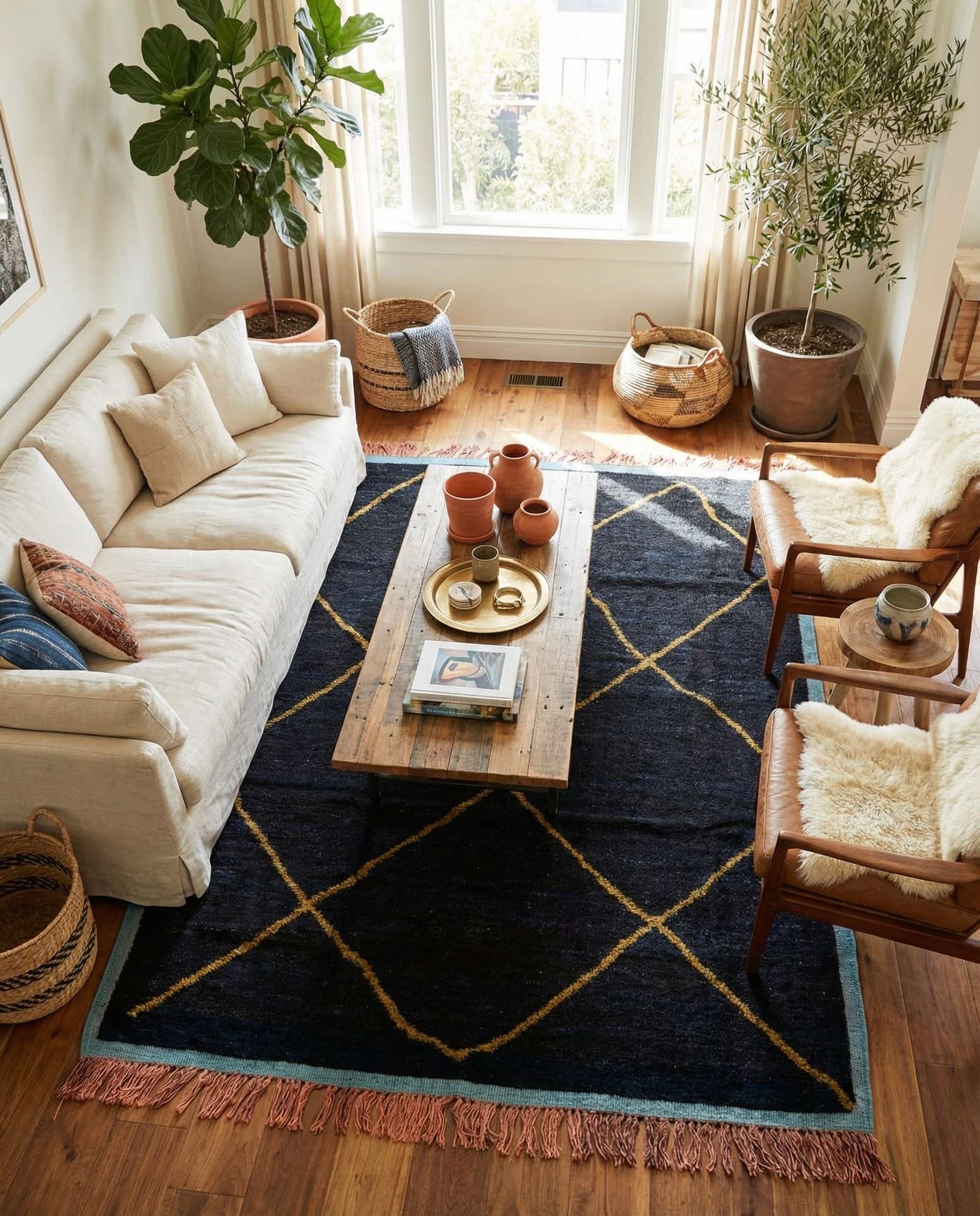 7' 8 x 10' 3 Hand Knotted Moroccan Wool Rug