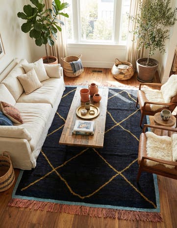 7' 8 x 10' 3 Hand Knotted Moroccan Wool Rug
