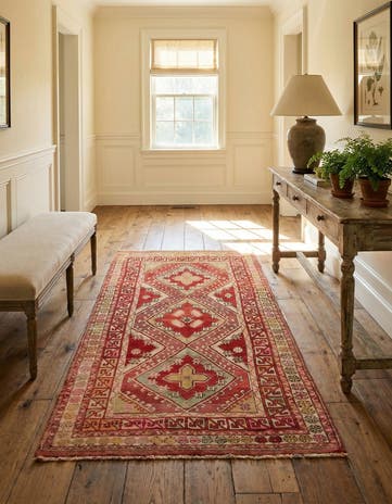 4' 6 x 7' 9 Hand Knotted Anatolian Oriental Wool Runner Rug