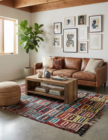 5' 2 x 7' 10 Hand Knotted Moroccan Wool Rug