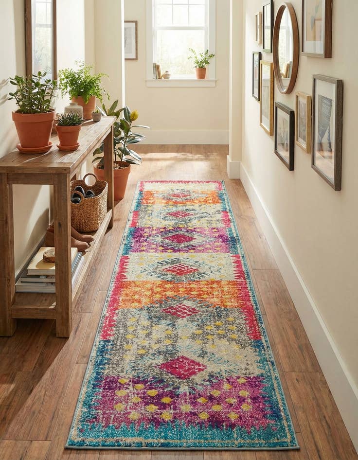 Detail image of  2' 7 x 10'  Washable Carnevale Runner Rug