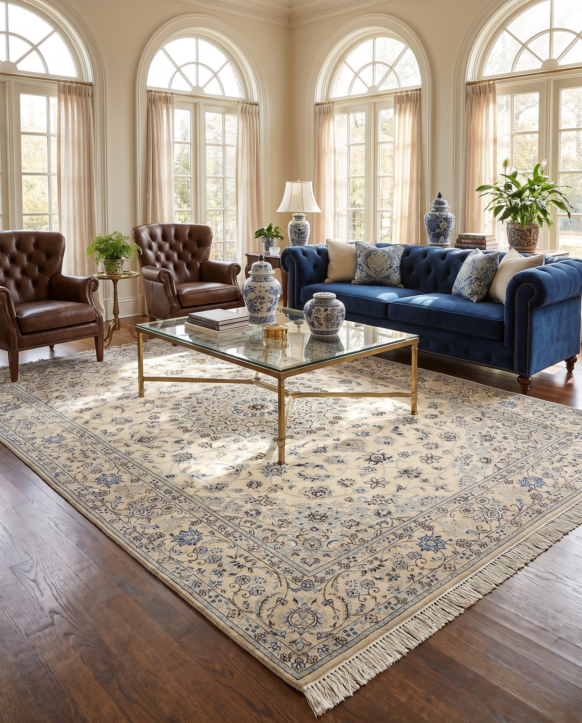 6' 8 x 9' 9 Nain Wool Rug