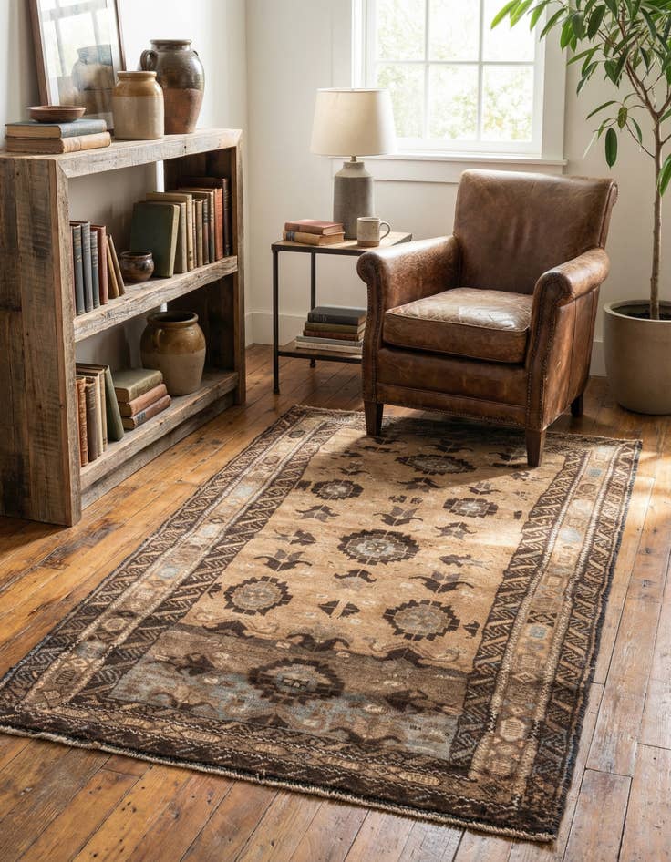 Detail image of 3' 3 x 5' 8  Hand Knotted Ultra Vintage Persian Wool Rug