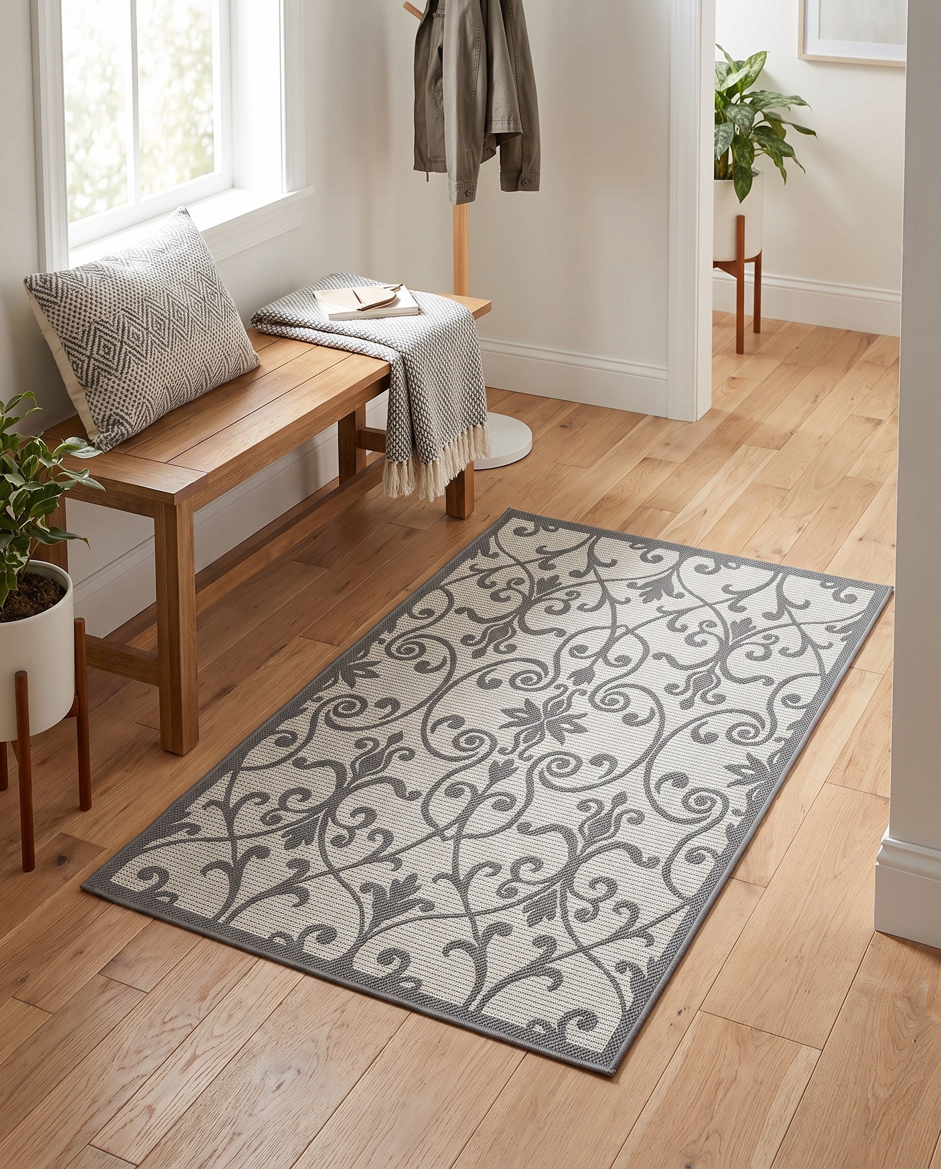 3' 3 x 5' Easy-Clean Botanical Indoor / Outdoor Rug