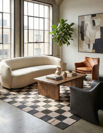 5' x 7' 10 Cowhide Leather Rug