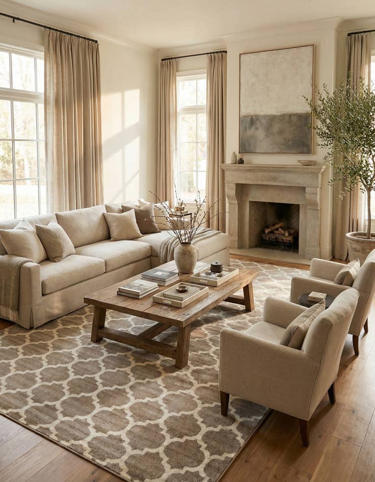 Detail image of  10' 6 x 16' 5 Lattice Rug