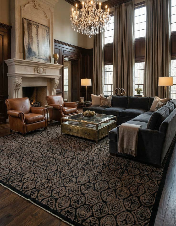 Detail image of 14' 2 x 20' 1  Hand Knotted Darya Wool Rug