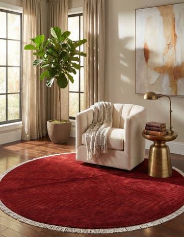 6' 6 x 6' 6 Hand Knotted Darya Wool Round Rug