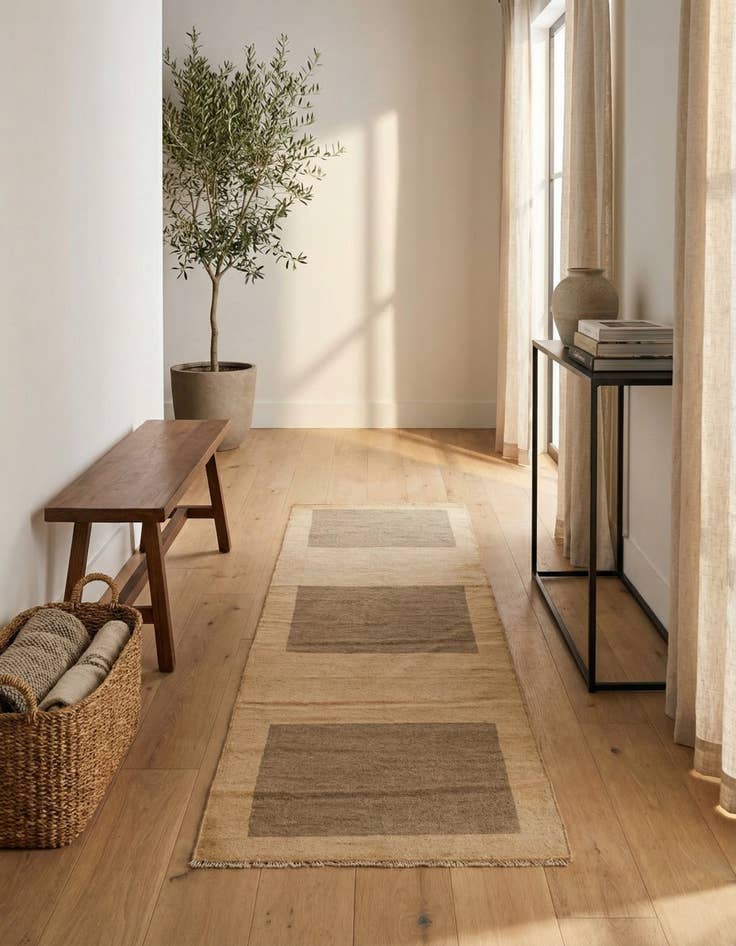 Detail image of 2' 8 x 9' 9  Hand Knotted Modern Ziegler Runner Rug