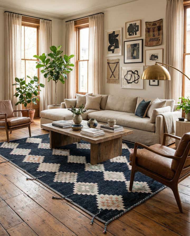 9' 1 x 11' 10 Hand Knotted Moroccan Wool Rug