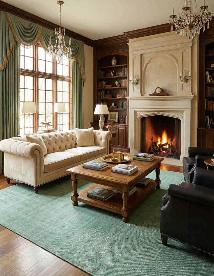 Detail image of 10' x 14' 1  Hand Woven Jill Zarin English Manor Farmhouse Wool Rug