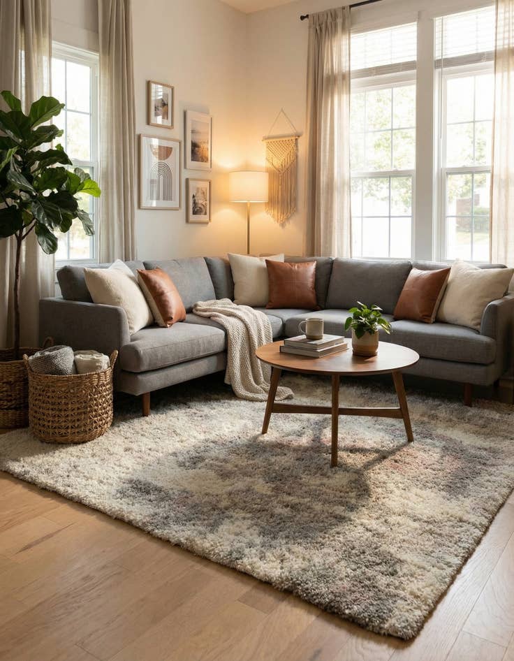 Detail image of  7' 10 x 7' 10 Soft Touch Shag Square Rug