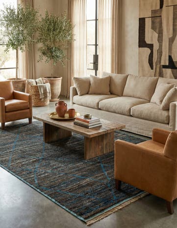 6' x 9' 4 Hand Knotted Moroccan Wool Rug