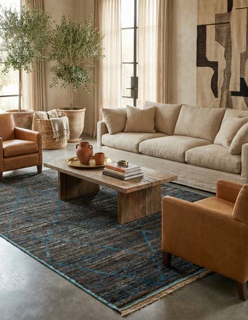 6' x 9' 4 Hand Knotted Moroccan Wool Rug