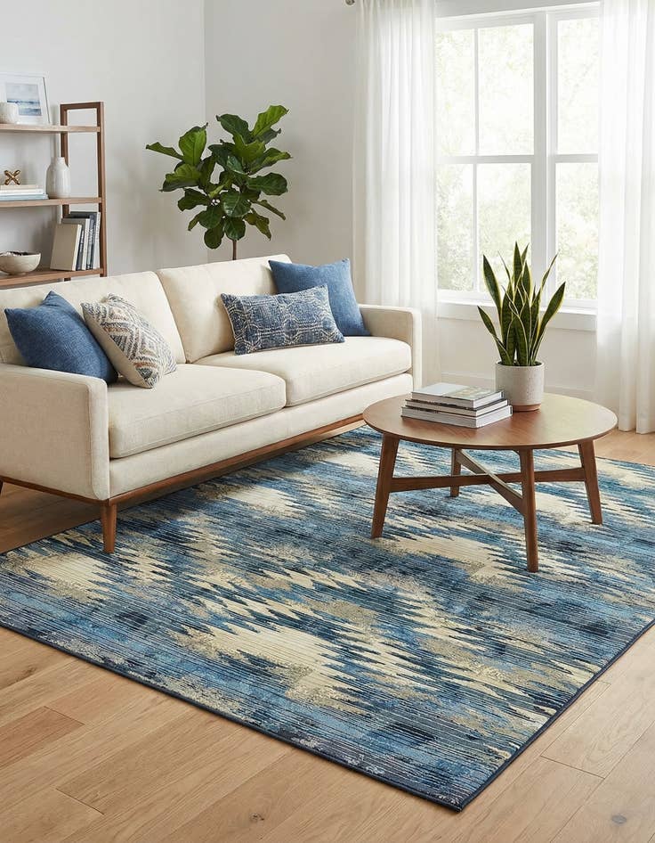 Detail image of  4' x 6'  Washable Modern Indoor / Outdoor Rug