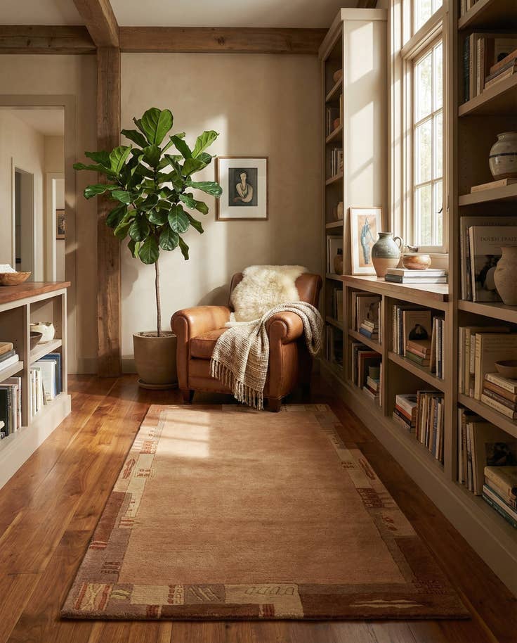 Detail image of 2' 4 x 4' 7 Hand Knotted Nepal Wool Runner Rug