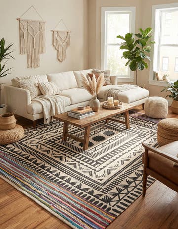 7' 10 x 10' Hand Braided Chindi Cotton Rug