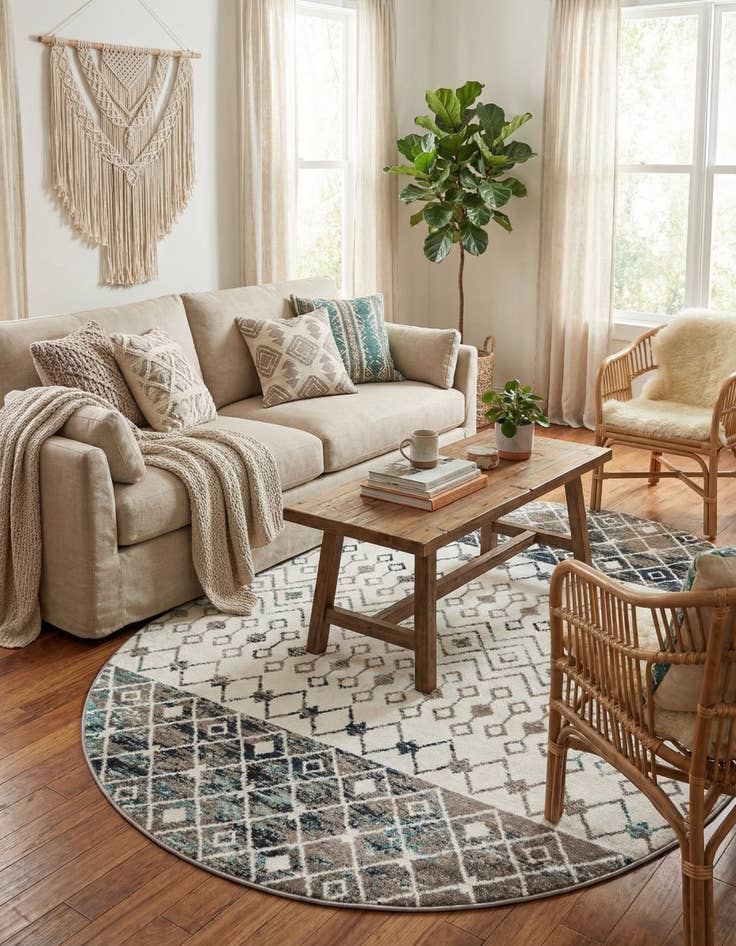 Detail image of 7' 10 x 10' Moroccan Trellis Oval Rug