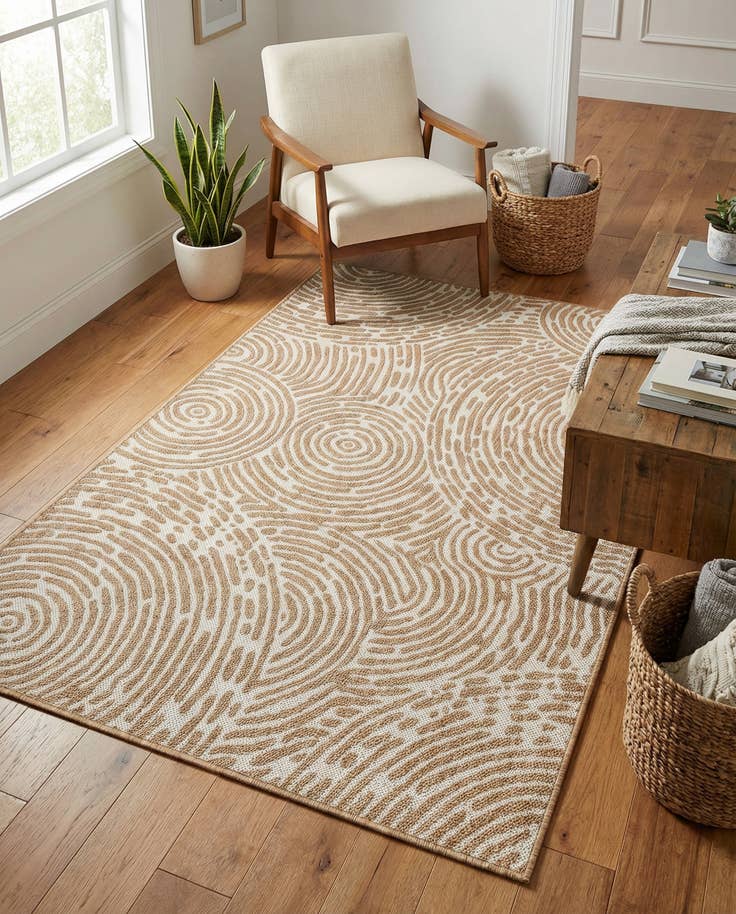 Detail image of 4' x 6' Easy-Clean Modern Indoor / Outdoor Rug