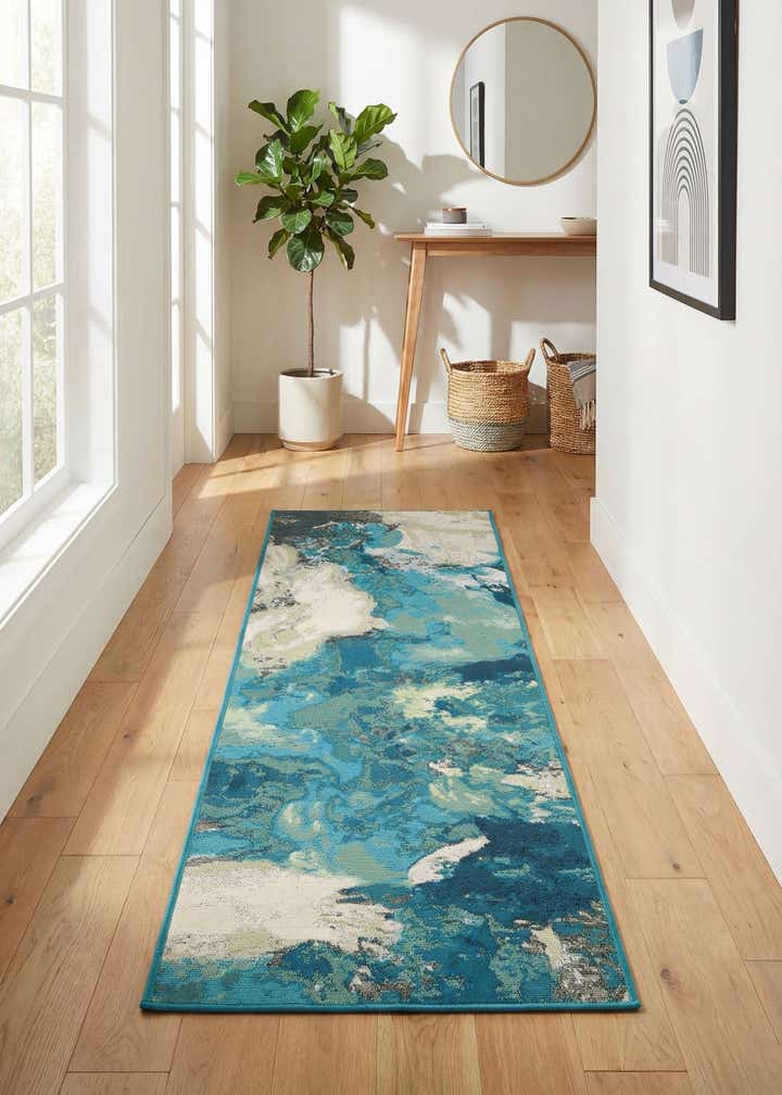 2' x 6' 1 Easy-Clean Modern Indoor / Outdoor Runner Rug