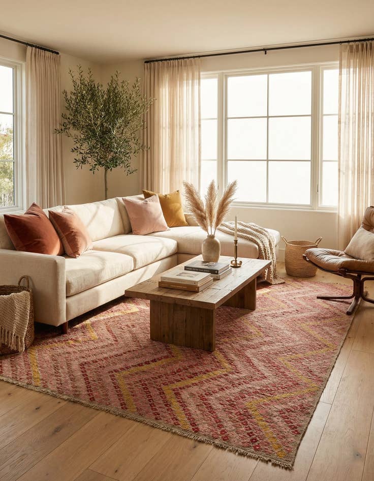 Detail image of 8' 7 x 11' 5  Hand Woven Kilim Modern Wool Rug