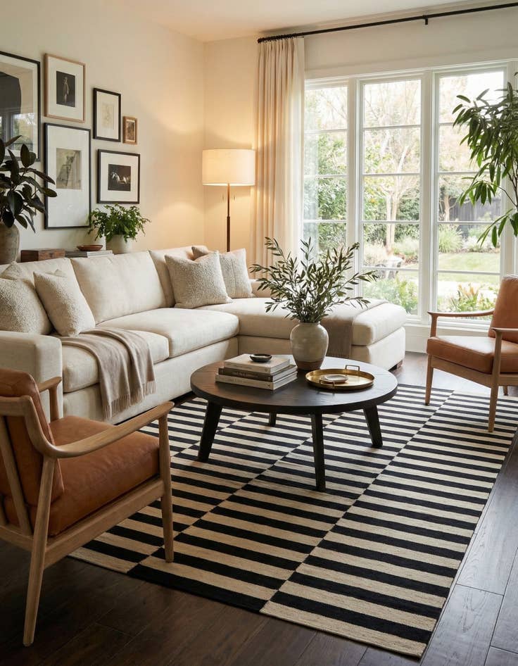 Detail image of 6' 7 x 9' 5  Hand Woven Kilim Modern Wool Rug