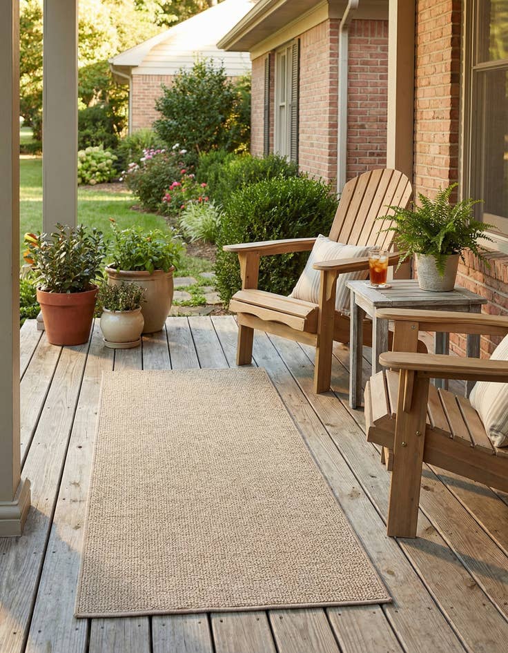 Detail image of 2' x 6'  Washable Solid Indoor / Outdoor Runner Rug