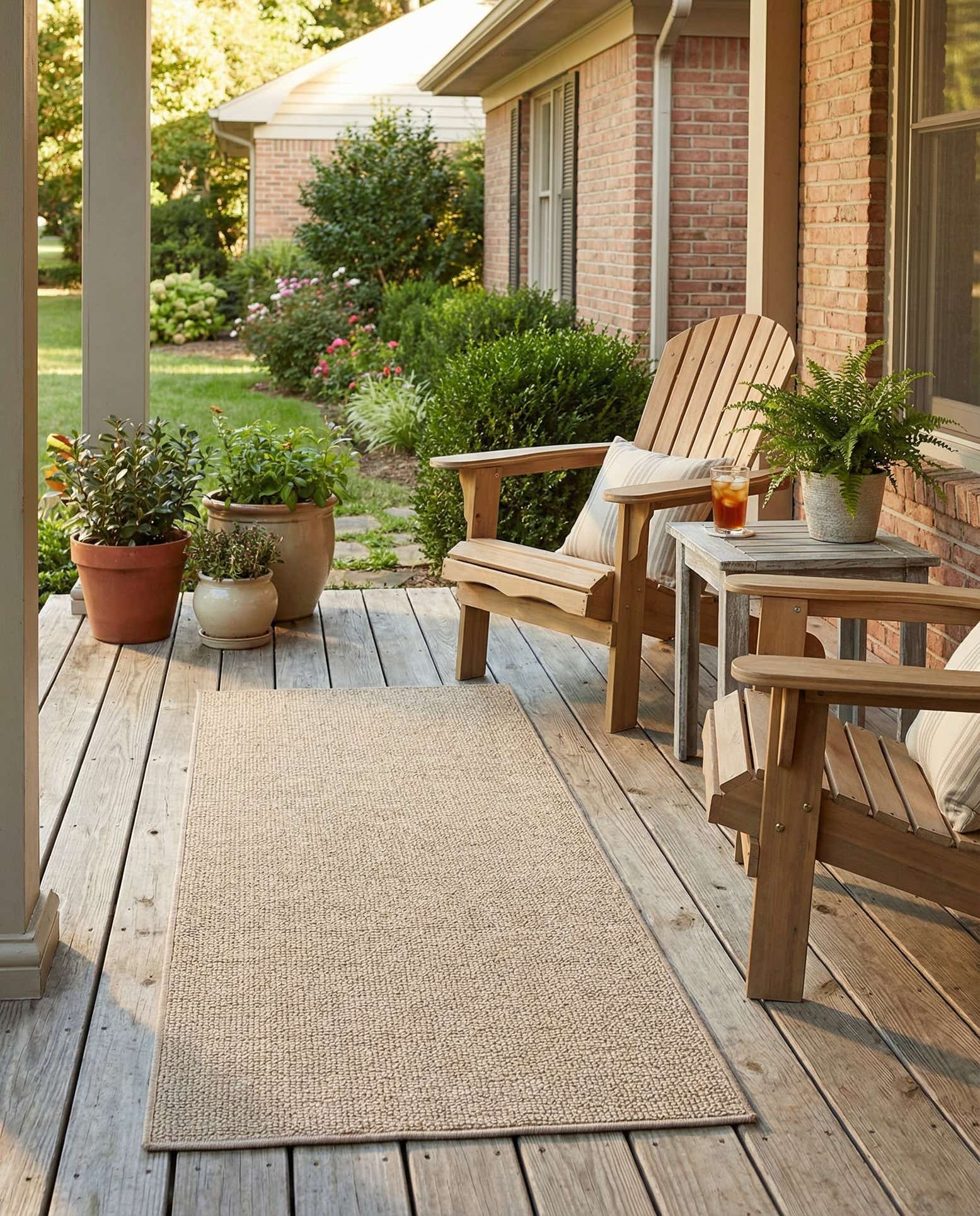 2' x 6' Easy-Clean Solid Indoor / Outdoor Runner Rug