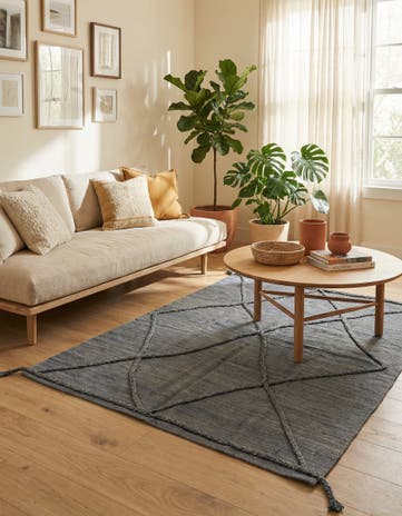 4' 3 x 5' 8 Hand Knotted Moroccan Wool Rug