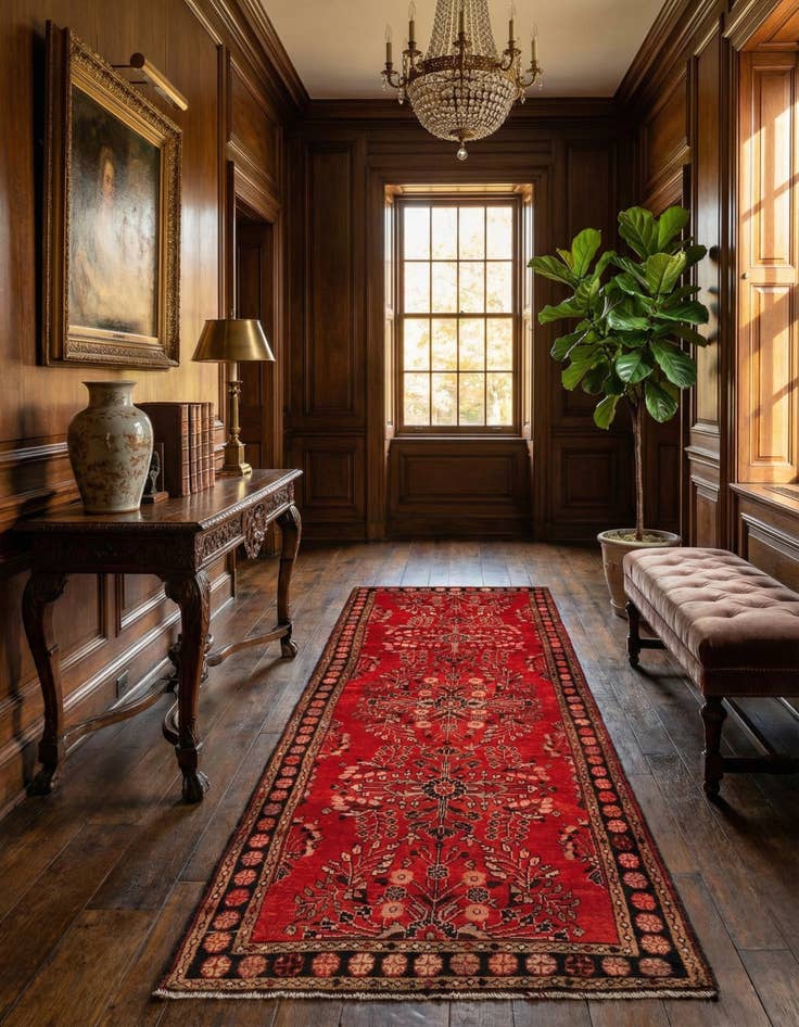 Detail image of 3' 7 x 10' 3 Hossainabad Wool Runner Rug